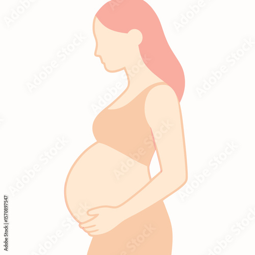 Expecting Mother Holding Baby Bump