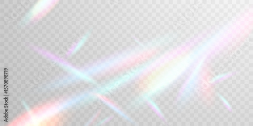 Light effect and zigzag ribbon falling from above on a beam of light, tinsel vector