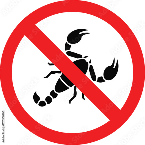 scorpion danger sign. prohibited and warning symbol. no scorpion allowed