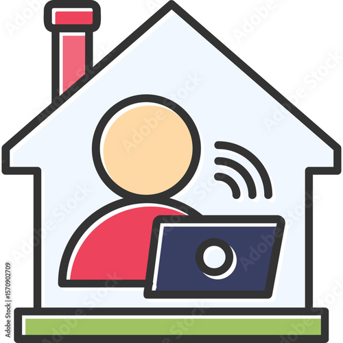 Teleworking Vector Icon Design