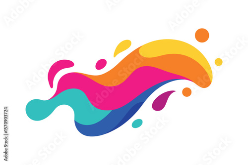 Vibrant Colorful Abstract Liquid Wave Design Element Ai Generated
