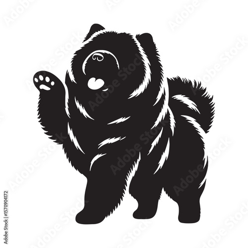 Versatile Chow Chow black vector asset, a truly modern digital image for diverse uses - Chow Chow silhouette - Chow Chow Vector - Silhouette of Chow Chow - dog silhouette

