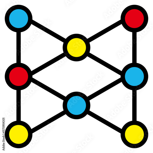 Neural Network  Icon Element For Design