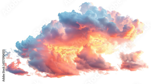 colorful sunset sunrise clouds formation cloudscape isolated on white or transparent png
