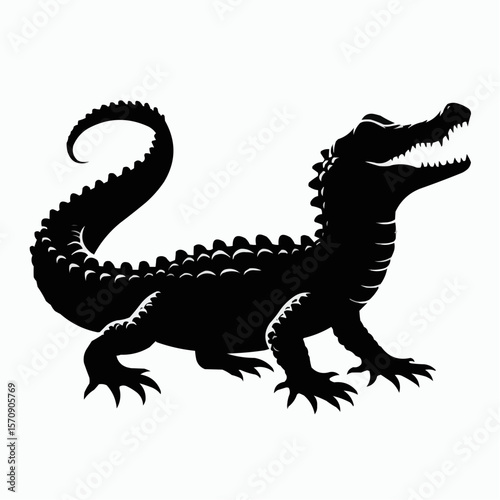 crocodile on black