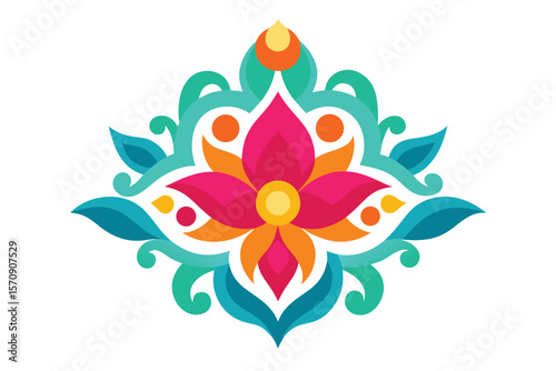 Vibrant Floral Mandala Colorful Ornamental Design Ai generated