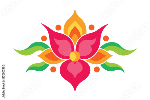 Vibrant Floral Design Colorful Flower Illustration with Artistic Flair Ai generated
