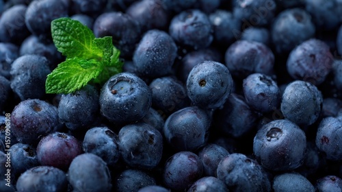 Wallpaper Mural The vibrant blueberries with fresh mint leaves perfect for healthy recipes. Torontodigital.ca