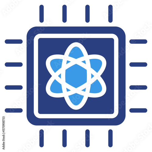Quantum Chip  Icon Element For Design