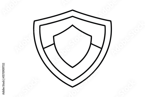 Layered shield emblem outline symbol protection