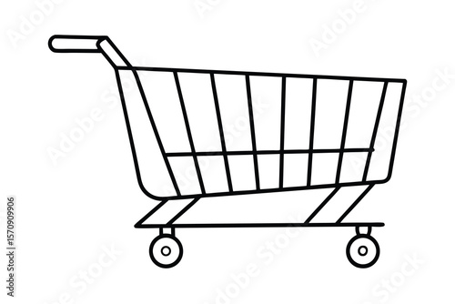 Black and white shopping cart grocery cart trolley