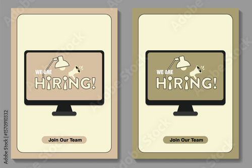Hiring Job flyer, We are hiring Job advertisement flyer template
