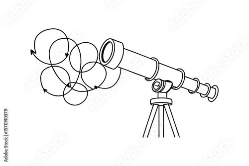 Telescope observing cosmic swirls tripod observation