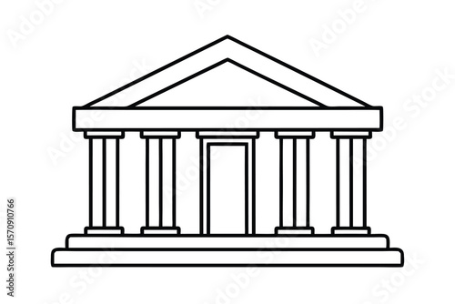 Classical Building With Columns And Pediment architecture