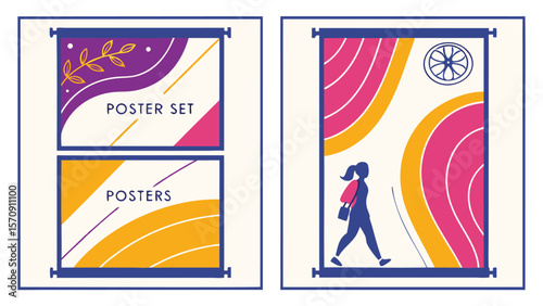 Abstract gradient backgrounds featuring a collection of four colorful designs suitable for modern graphic design projects with smooth transitions and vibrant color palettes perfect for
