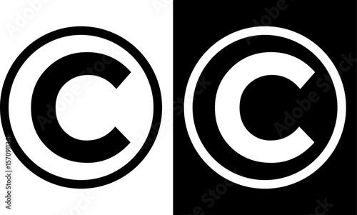 copyright icon set. C Symbol trademark icon. Copyright mark symbol icon. Smart mark and trademark right
