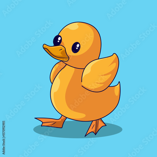 cute character duck and all pose