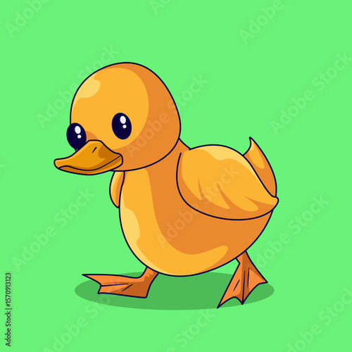 cute character duck and all pose