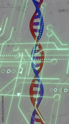 Animation of medical data processing and processor socket over white background