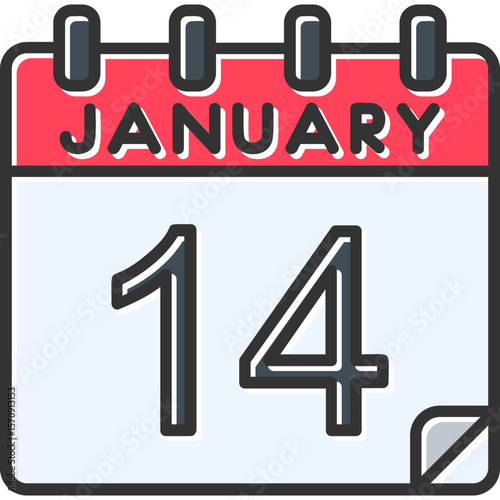 14 January Vector Icon