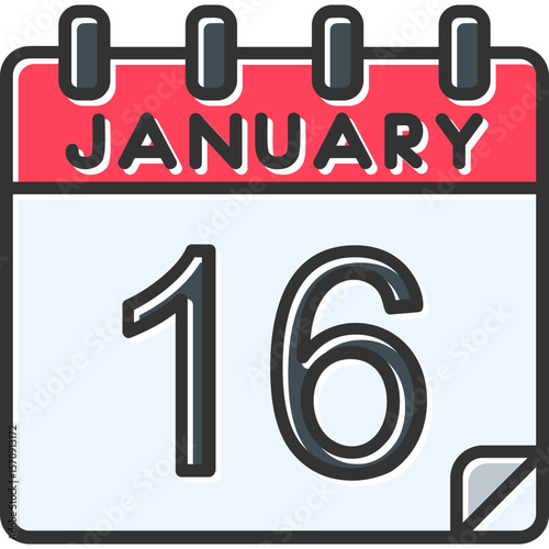 16 January Vector Icon