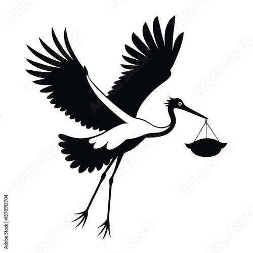 stork delivering a baby
