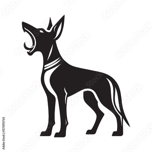 Exotic Pharaoh Hound digital black silhouette, embodying its unique and appealing features - Pharaoh Hound silhouette - Pharaoh Hound Vector - Silhouette of Pharaoh Hound - dog silhouette

