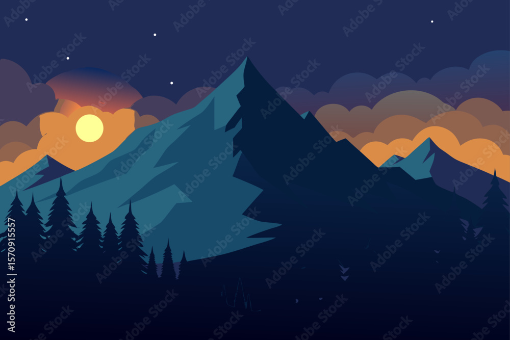 Fototapeta premium winter landscape with mountains and snow