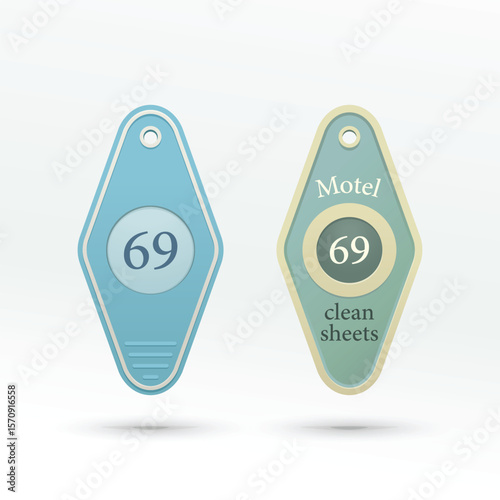 a motel vintage keychains plastic on white