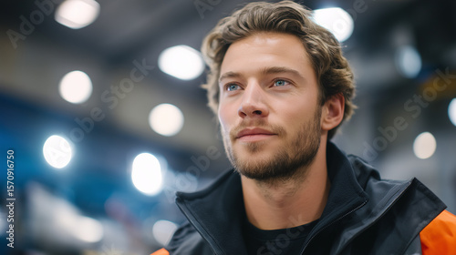 Hovercraft Technician Tuning Air-Cushion Valves in Hangar Engineering