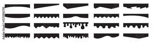 Separators shapes website presentation set curve lines wave drops triangular dividers