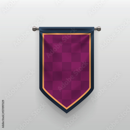 royal multicolor flag front view on white