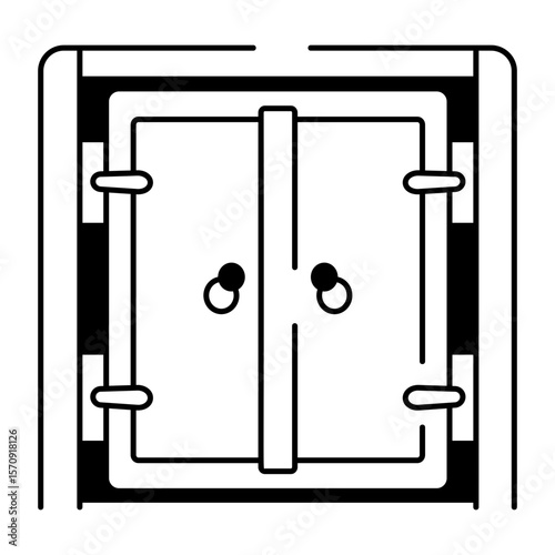 A sketchy style icon depicting a kiln door panel

