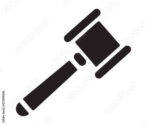 Judge gavel vector icon design.