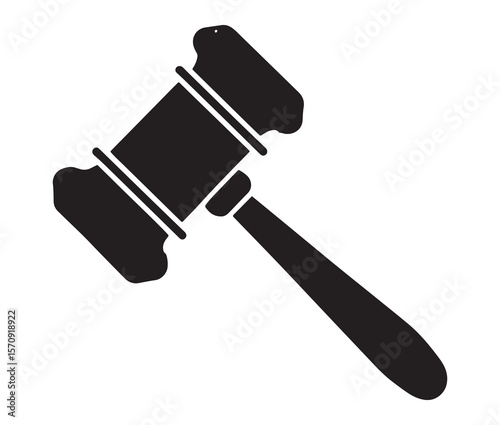 Judge gavel vector icon design.