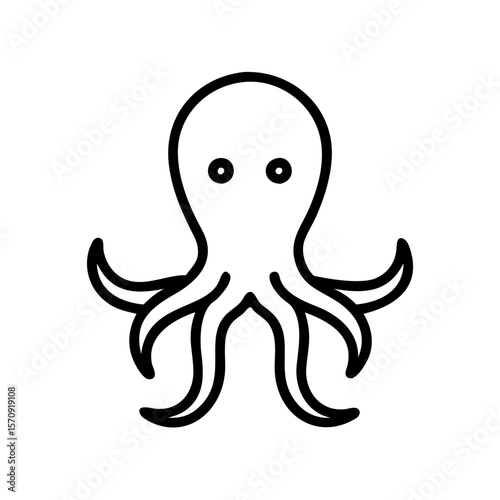 Simple line drawing of an octopus symbolizing ocean life  