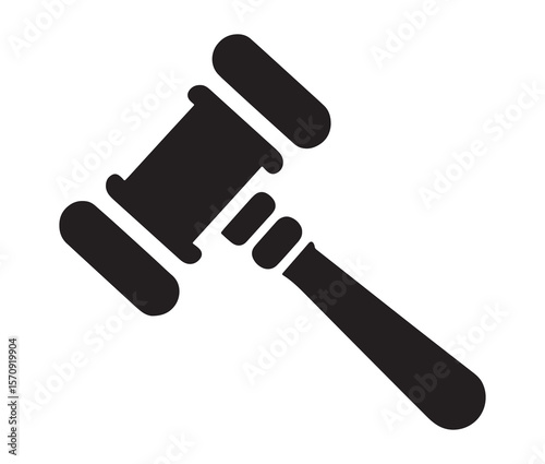 Judge gavel vector icon design.