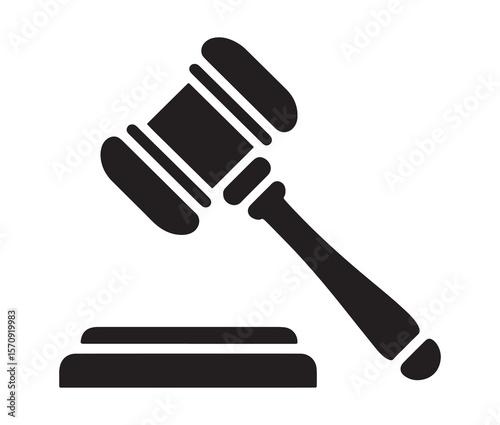 Judge gavel vector icon design.