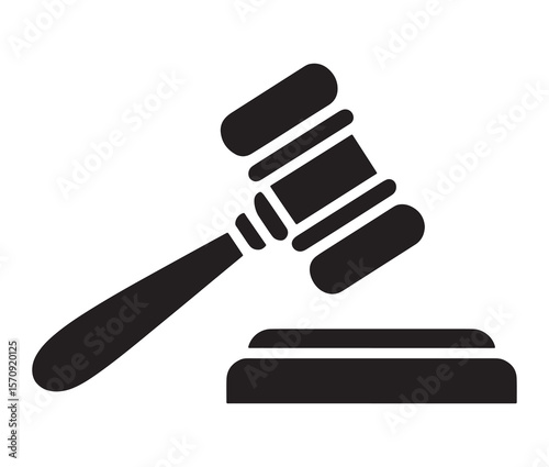 Judge gavel vector icon design.