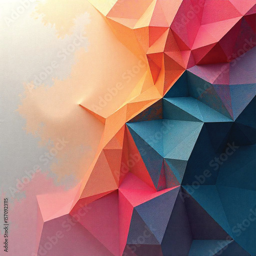 Abstract geometric triangle pattern with colorful polygonal design