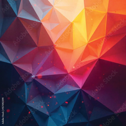 Abstract geometric triangle pattern with colorful polygon shapes, ideal for modern design backgrounds and futuristic web illustrations