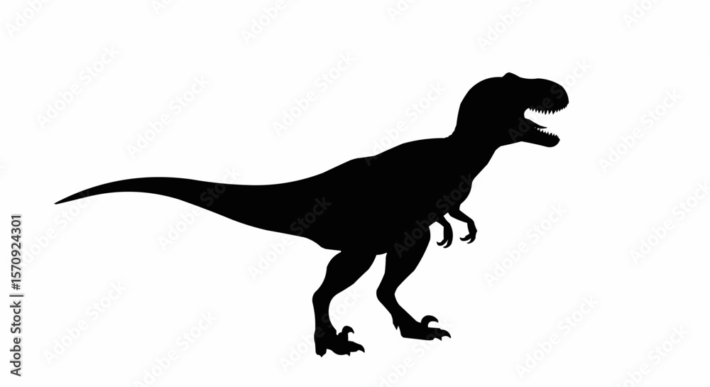 Dinosaur Silhouette on White Background Dinosaur Silhouette on White Background