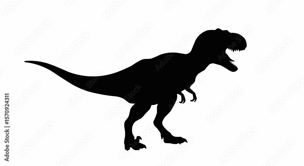 Dinosaur Silhouette on White Background Dinosaur Silhouette on White Background