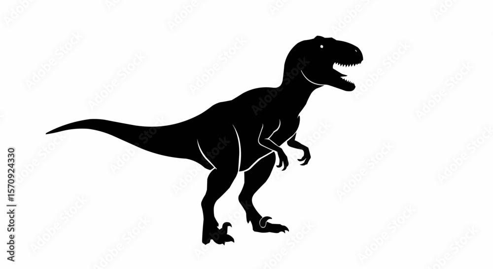 Obraz premium Dinosaur Silhouette on White Background