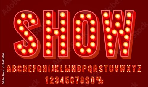 Show font set collection, letters and numbers symbol. Vector illustration