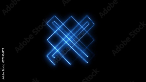 Neon Square Line Animation – Seamless Loop on Transparent Background (4K, Alpha)