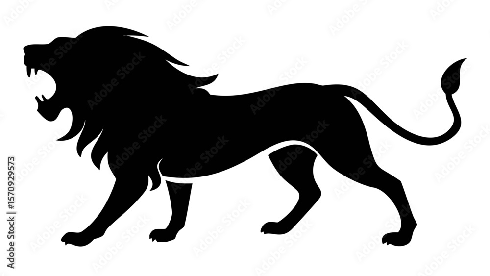 custom made wallpaper toronto digitalBlack Lion Roaring at walk Silhouette Vector Illustration