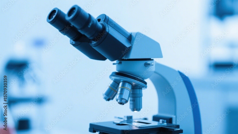 A close - up of a microscope in a laboratory showcases the precision of scientific research instruments, conveying a professional atmosphere of exploring the microscopic world. A close - up of a microscope in a laboratory showcases the precision of scientific research instruments, conveying a professional atmosphere of exploring the microscopic world.