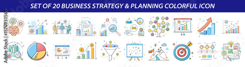 Set of Business Strategy and Planning Icons - Analytics & Growth