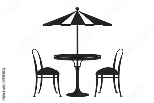 Restaurant tea furniture on white background